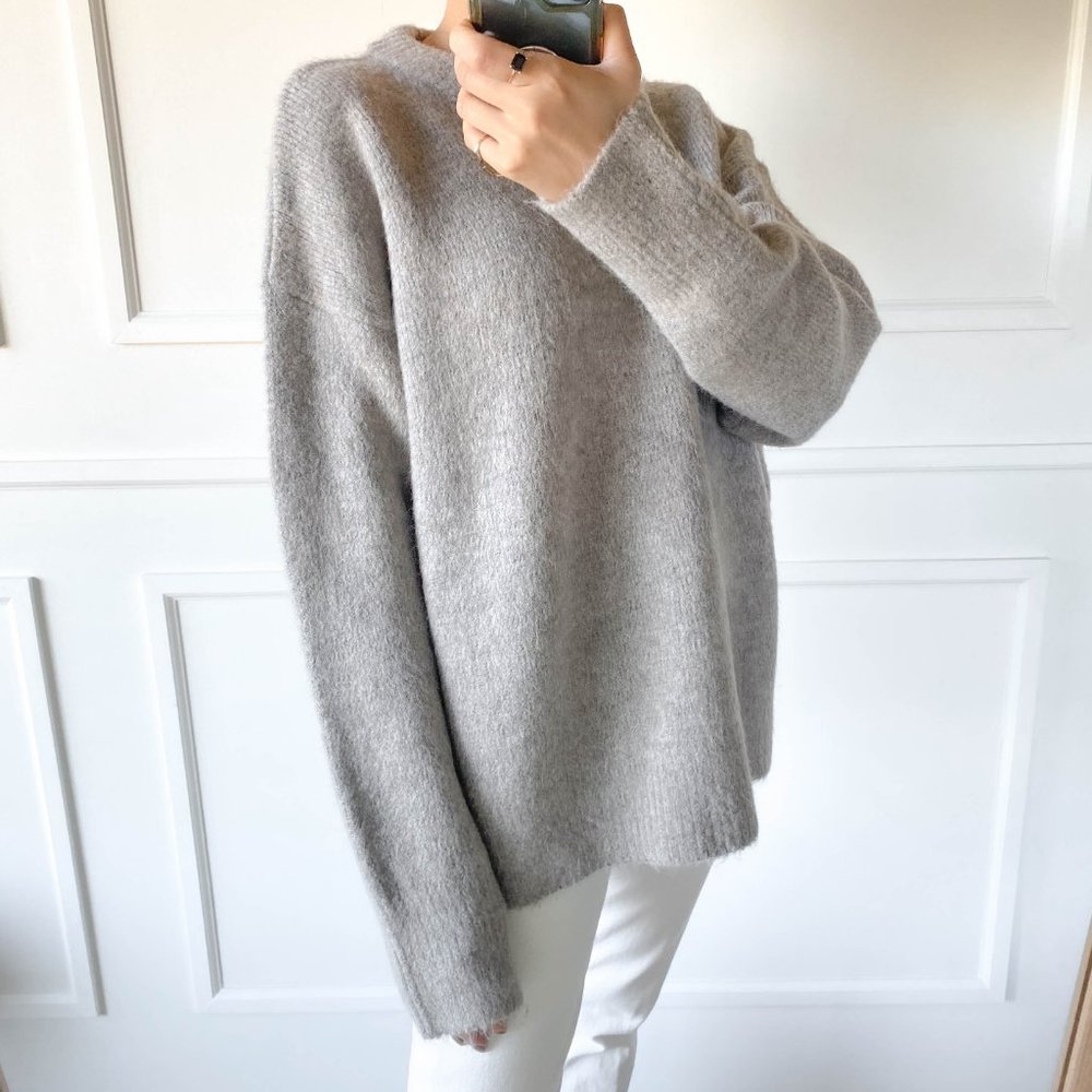 (LAST ONE) Thick Sweater Wool/Mohair Grey - Picture 5 of 12